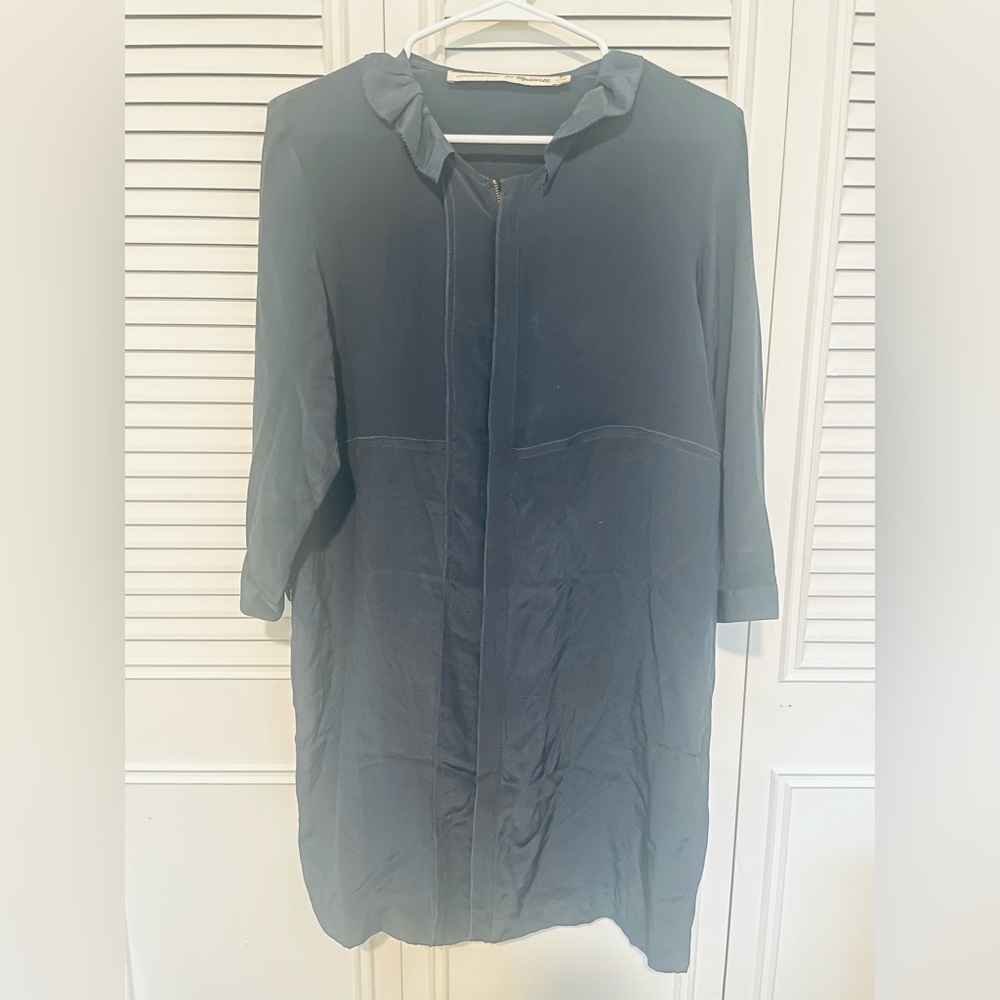 United Bamboo for Madewell Ruffle-Collar Zip-Front Shirt Dress
